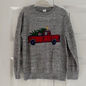 Gap Kids Gray Sweater with Holiday Truck Design